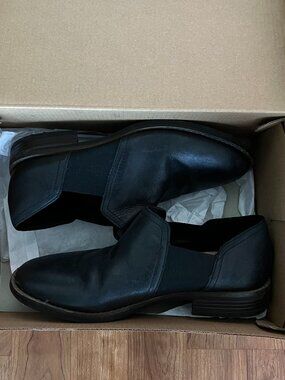 Clarks Collection Camzin Step Black Leather Loafers Size 6.5W